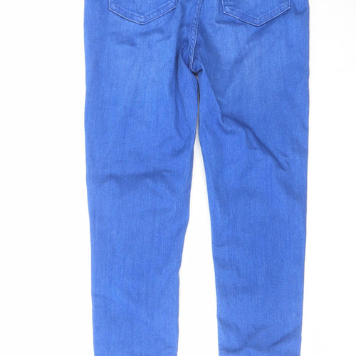F&F Womens Blue Cotton Skinny Jeans Size 8 L24 in Regular Zip