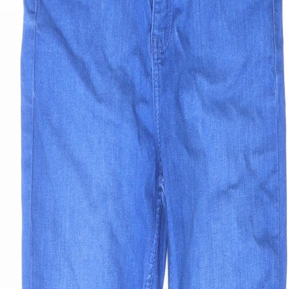 F&F Womens Blue Cotton Skinny Jeans Size 8 L24 in Regular Zip