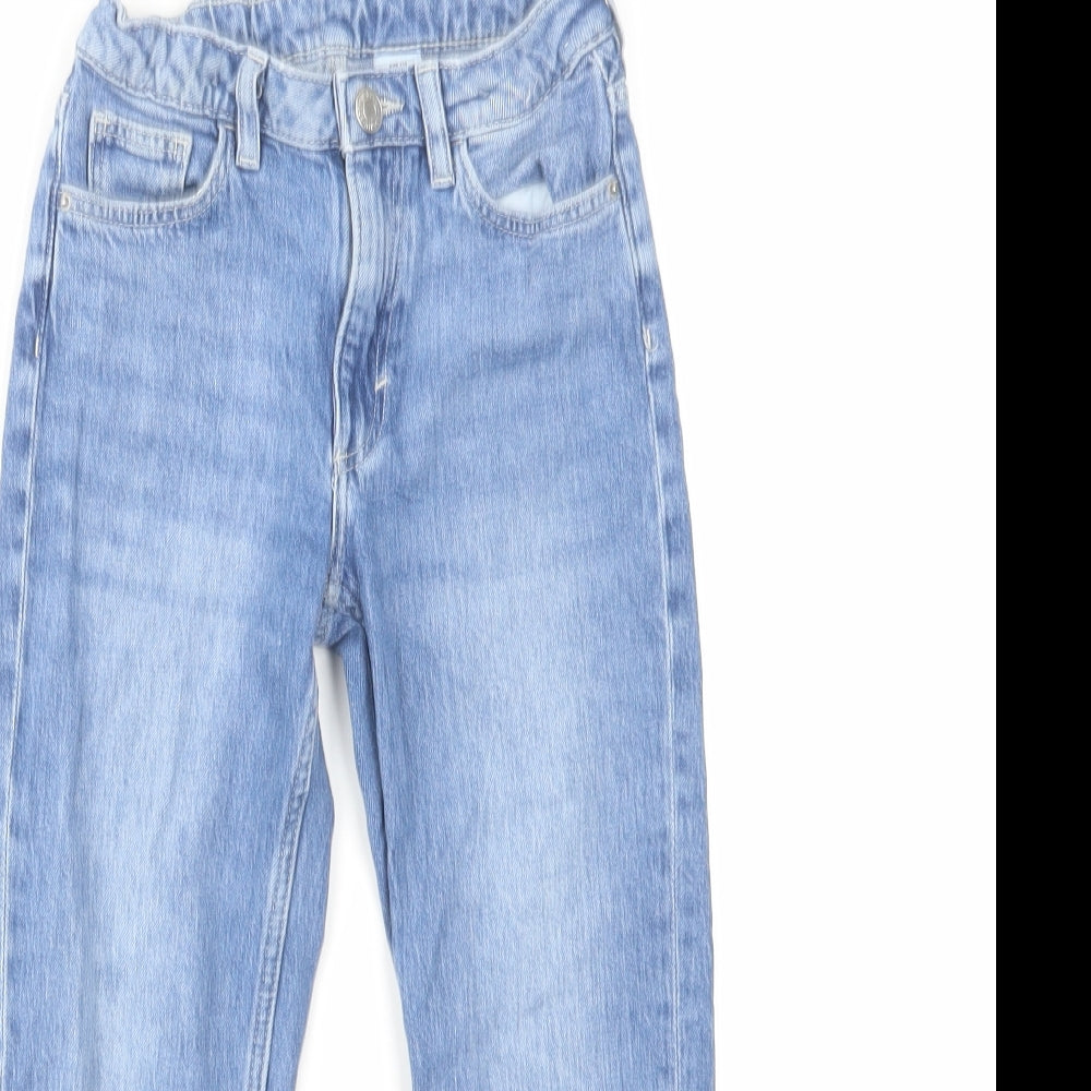 H&M Boys Blue Cotton Skinny Jeans Size 5-6 Years Regular Zip