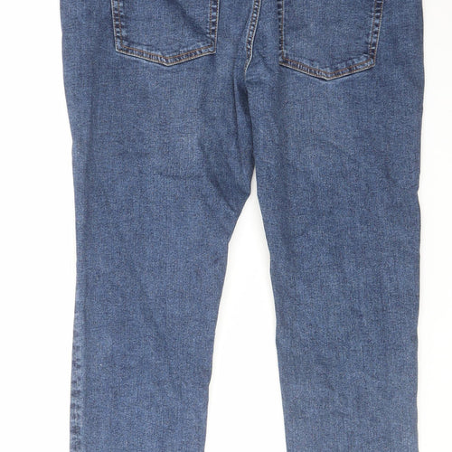 Pull&Bear Mens Blue Cotton Straight Jeans Size 36 in L29 in Regular Zip