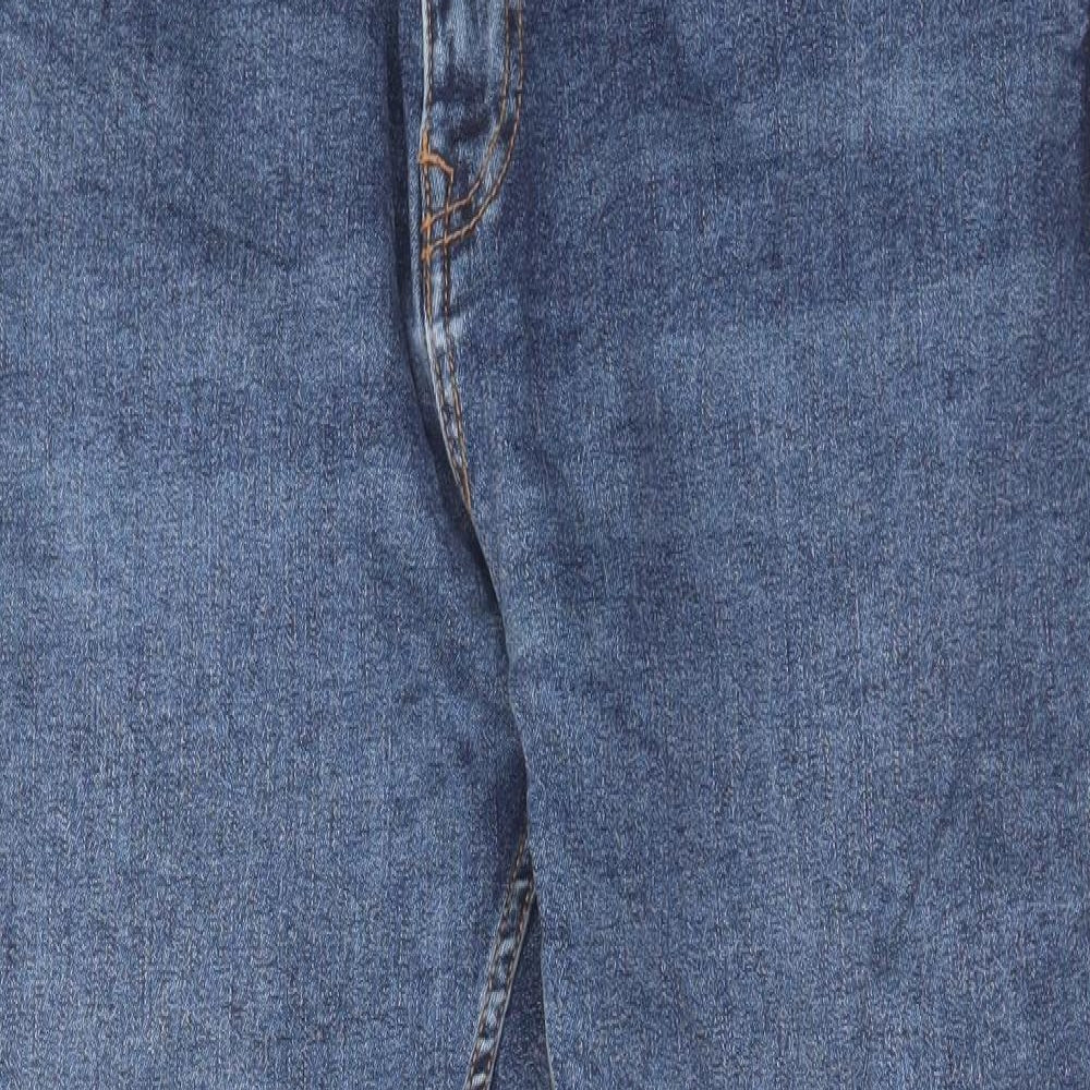 Pull&Bear Mens Blue Cotton Straight Jeans Size 36 in L29 in Regular Zip