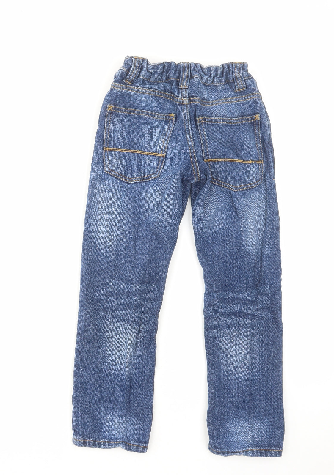 NEXT Boys Blue Cotton Straight Jeans Size 6 Years Regular Zip