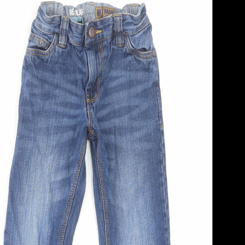 NEXT Boys Blue Cotton Straight Jeans Size 6 Years Regular Zip