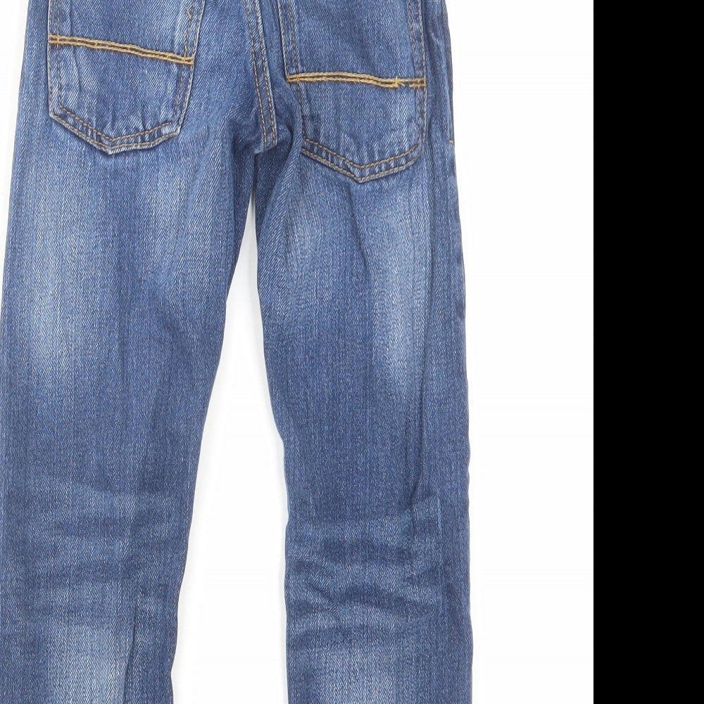 NEXT Boys Blue Cotton Straight Jeans Size 6 Years Regular Zip