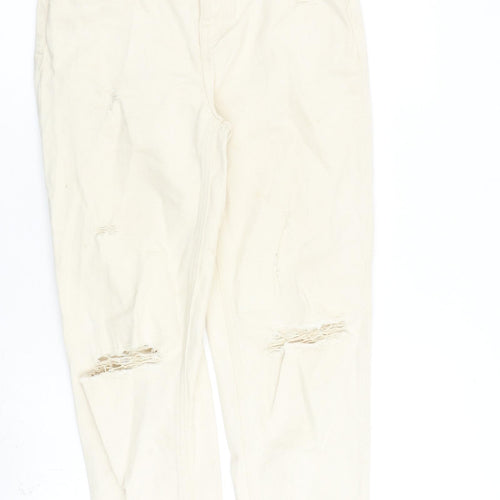Cradle to Cradle Certified Womens Beige Cotton Boyfriend Jeans Size 6 L26 in Regular Zip