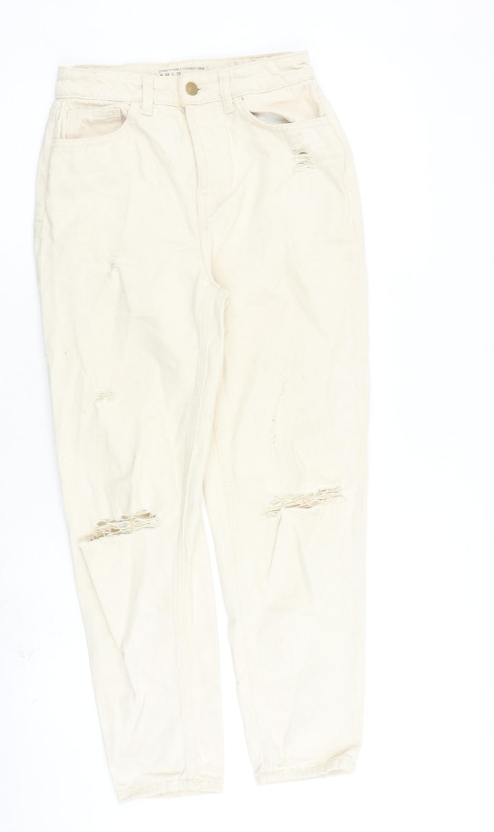 Cradle to Cradle Certified Womens Beige Cotton Boyfriend Jeans Size 6 L26 in Regular Zip
