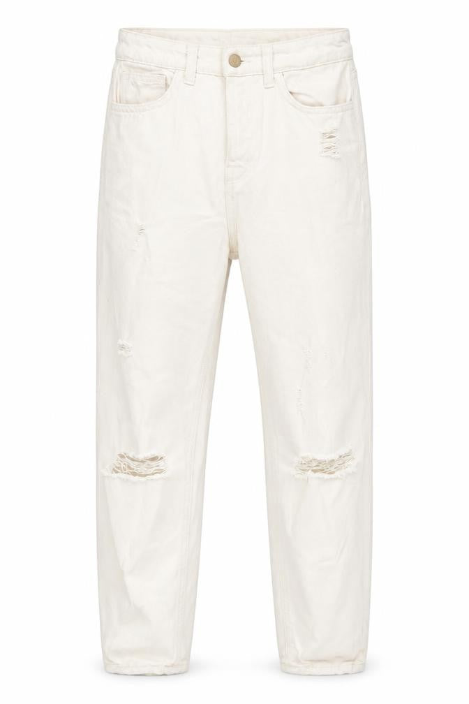 Cradle to Cradle Certified Womens Beige Cotton Boyfriend Jeans Size 6 L26 in Regular Zip