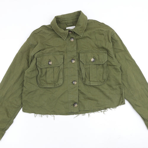 Topshop Womens Green Jacket Size S Button