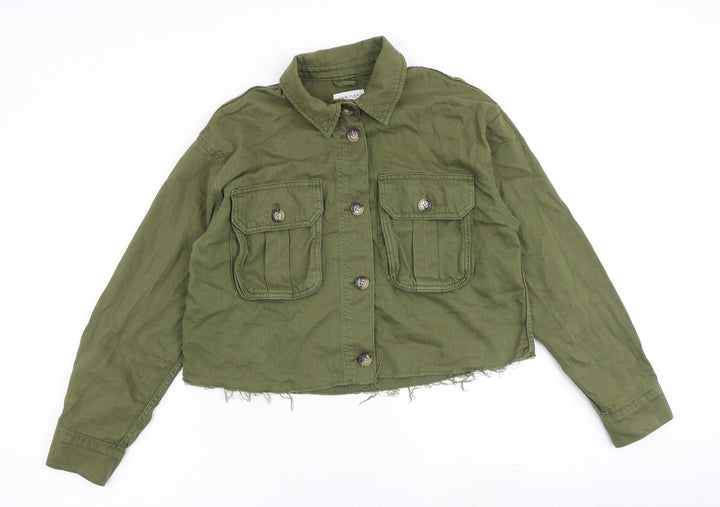 Topshop Womens Green Jacket Size S Button
