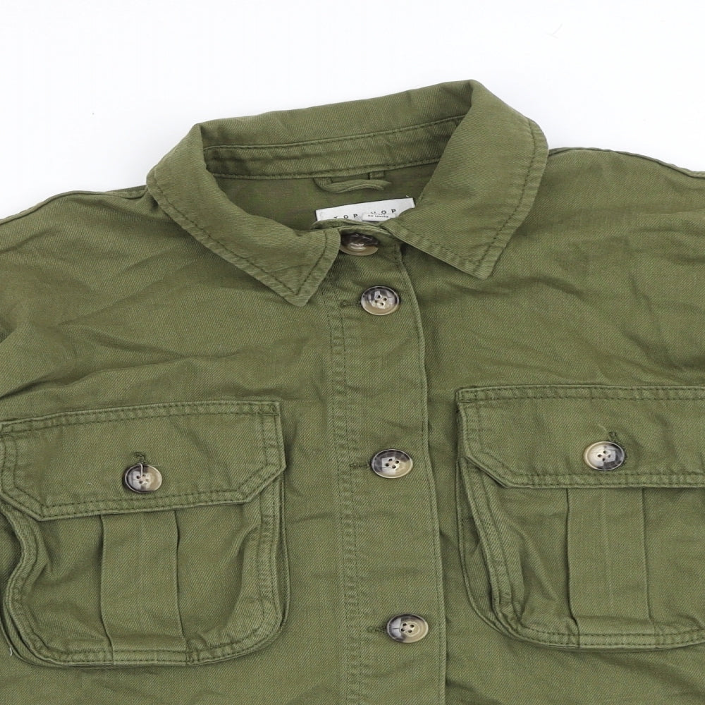 Topshop Womens Green Jacket Size S Button