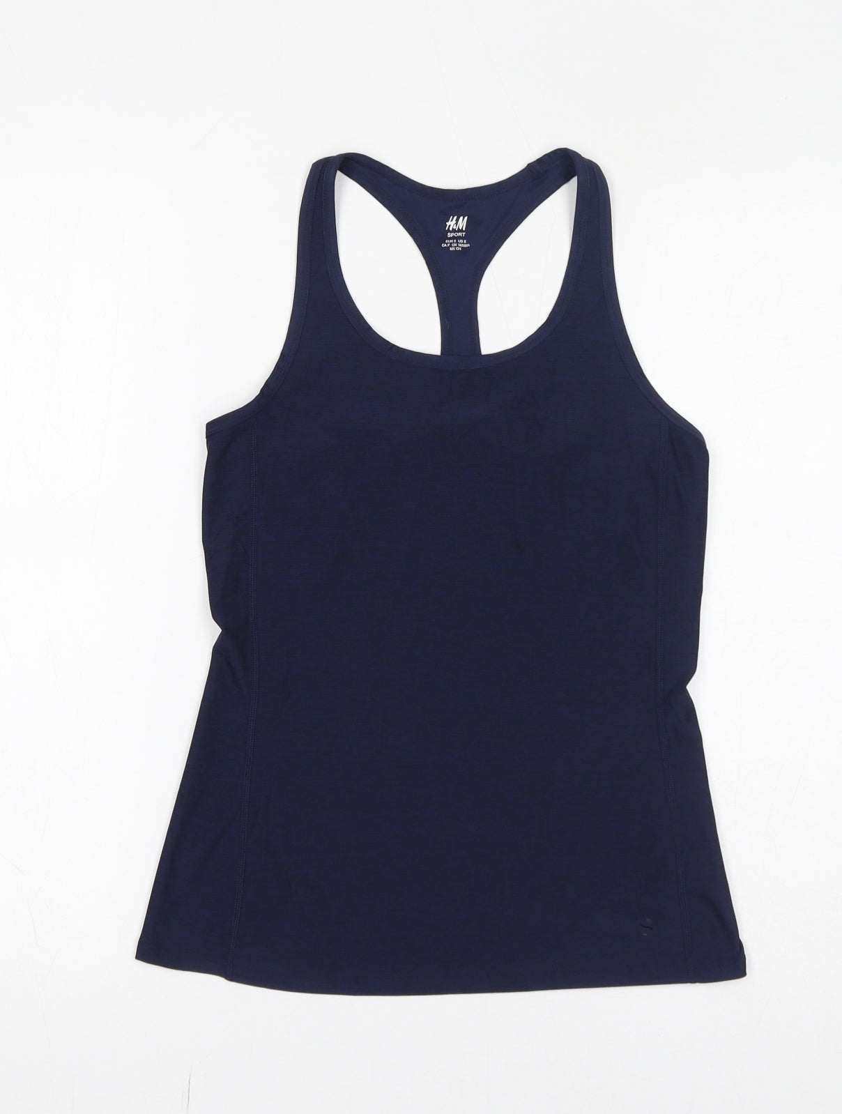 H&M Womens Blue Polyester Basic Tank Size S Scoop Neck Pullover