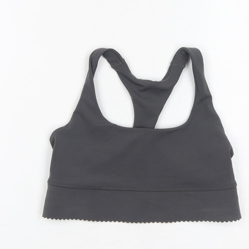 H&M Womens Grey Polyamide Cropped Tank Size XS Scoop Neck Pullover
