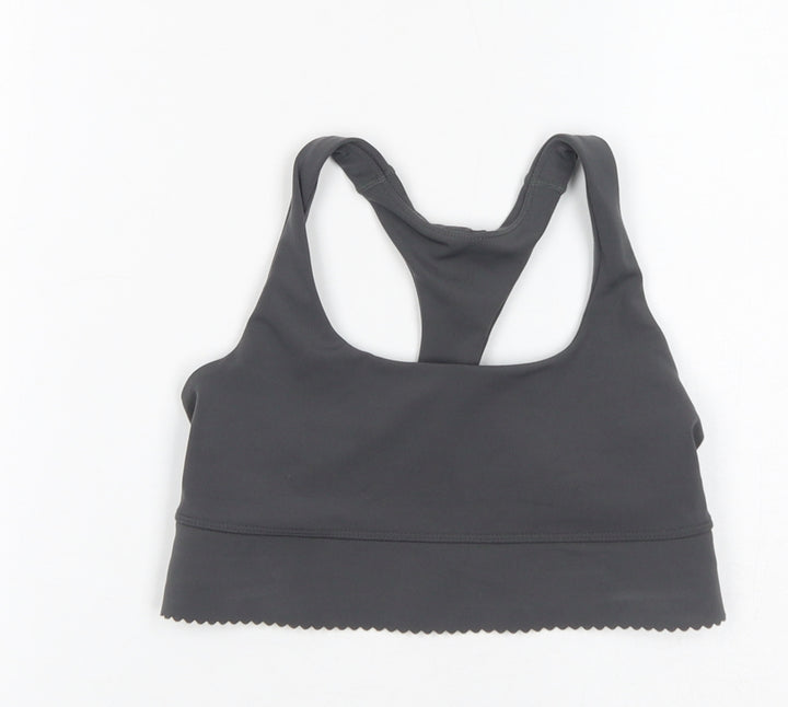 H&M Womens Grey Polyamide Cropped Tank Size XS Scoop Neck Pullover