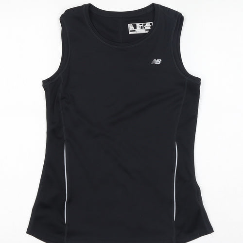 New Balance Womens Black Polyester Basic Tank Size XS Round Neck Pullover