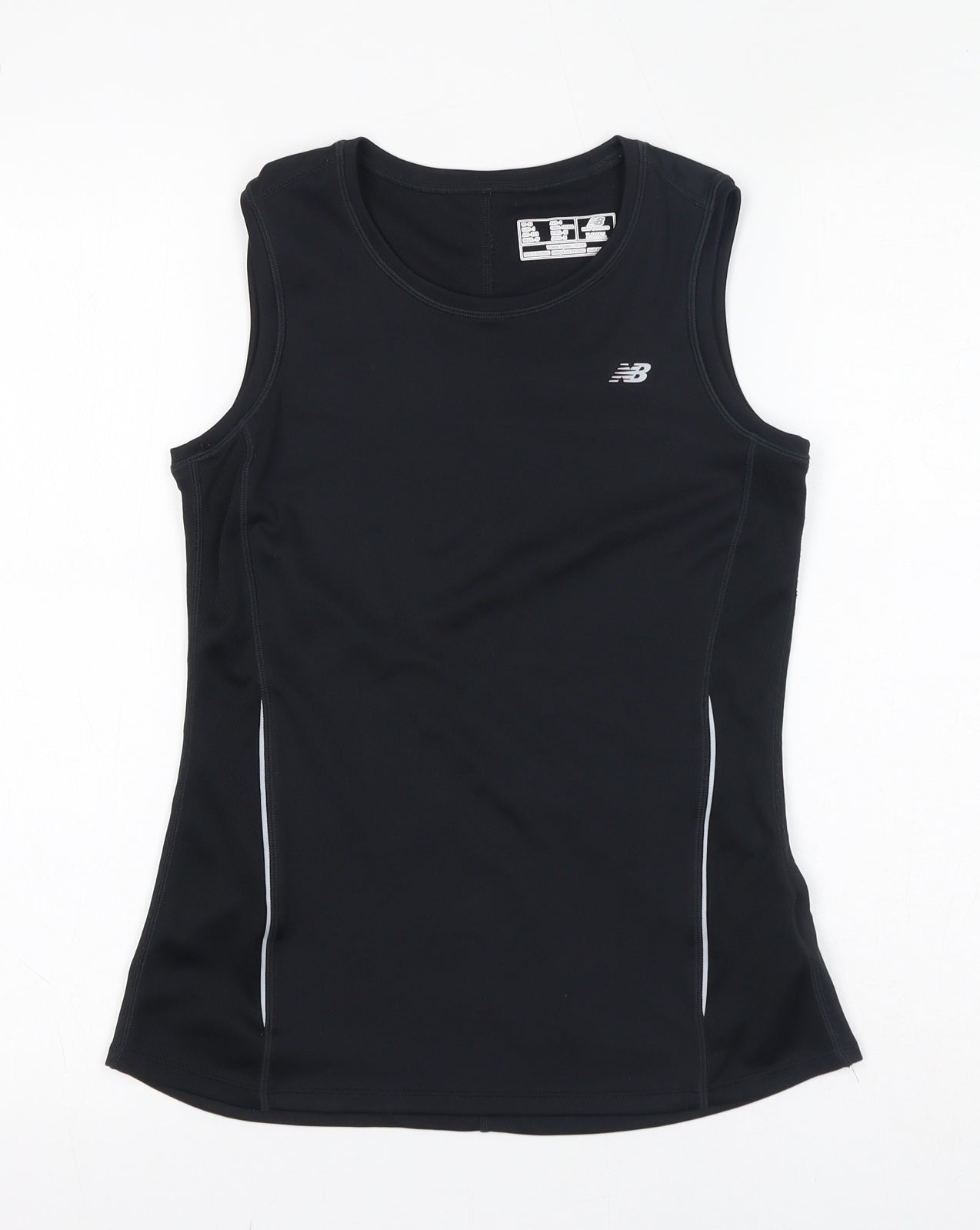 New Balance Womens Black Polyester Basic Tank Size XS Round Neck Pullover