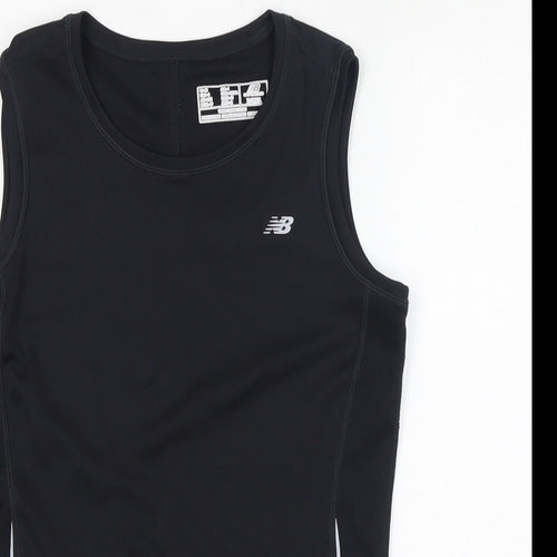 New Balance Womens Black Polyester Basic Tank Size XS Round Neck Pullover