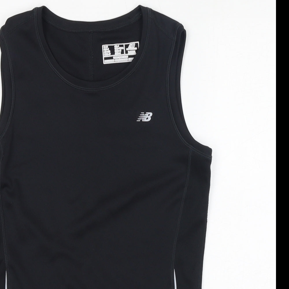 New Balance Womens Black Polyester Basic Tank Size XS Round Neck Pullover