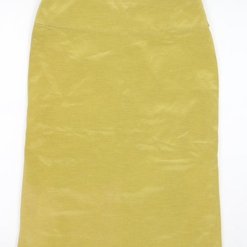 Reiss Womens Yellow Cotton A-Line Skirt Size 10 Zip