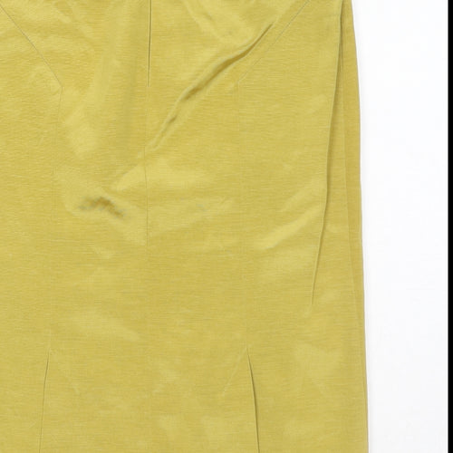 Reiss Womens Yellow Cotton A-Line Skirt Size 10 Zip