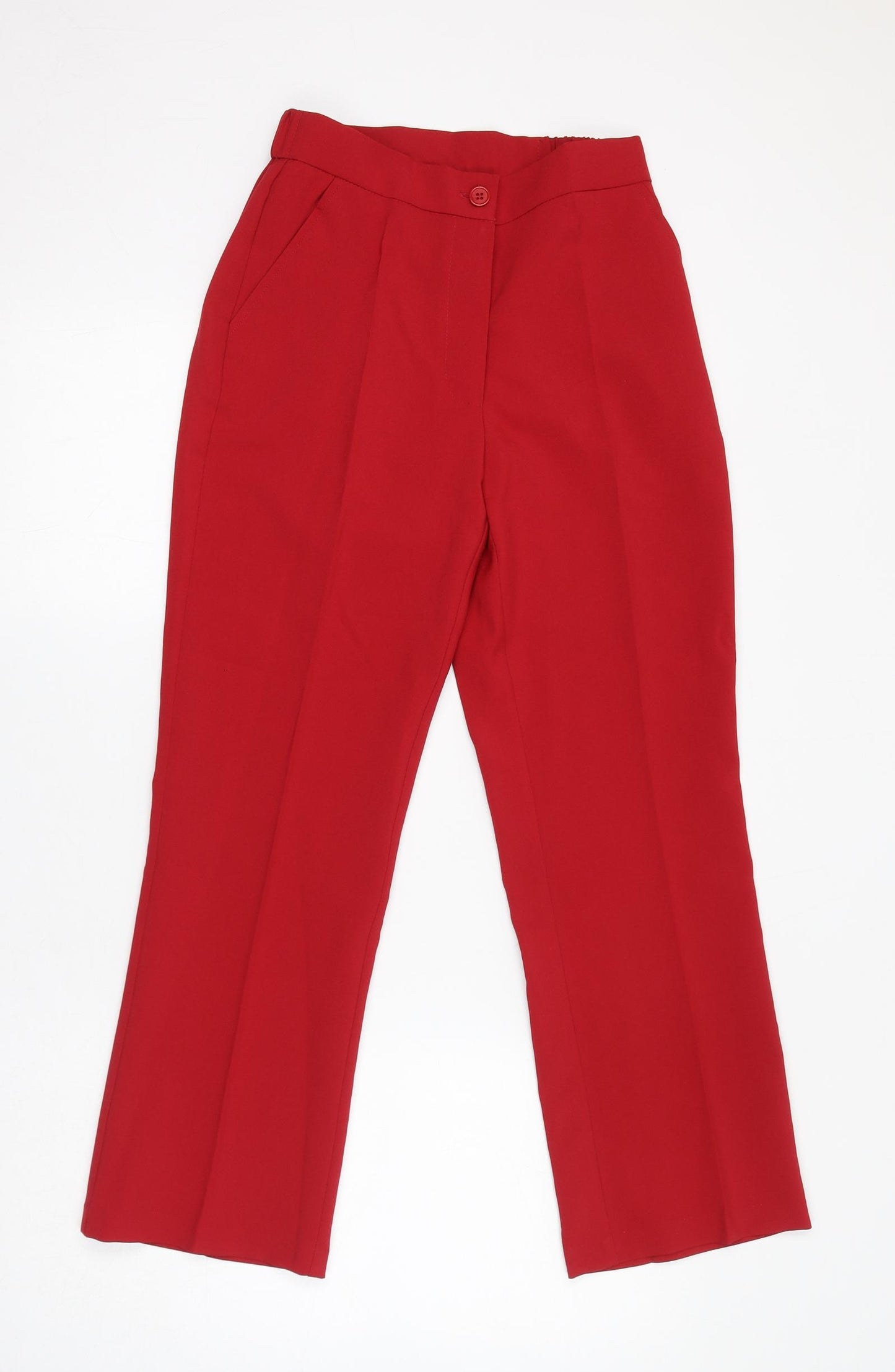 Damart Womens Red Polyester Dress Pants Trousers Size 8 L27 in Regular Zip