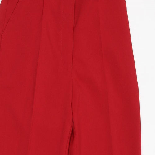 Damart Womens Red Polyester Dress Pants Trousers Size 8 L27 in Regular Zip
