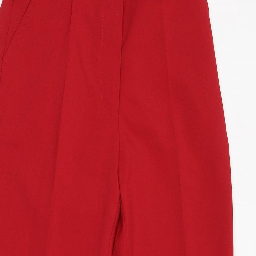 Damart Womens Red Polyester Dress Pants Trousers Size 8 L27 in Regular Zip