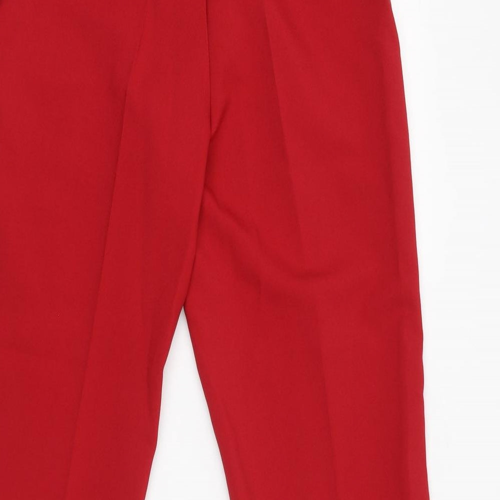 Damart Womens Red Polyester Dress Pants Trousers Size 8 L27 in Regular Zip