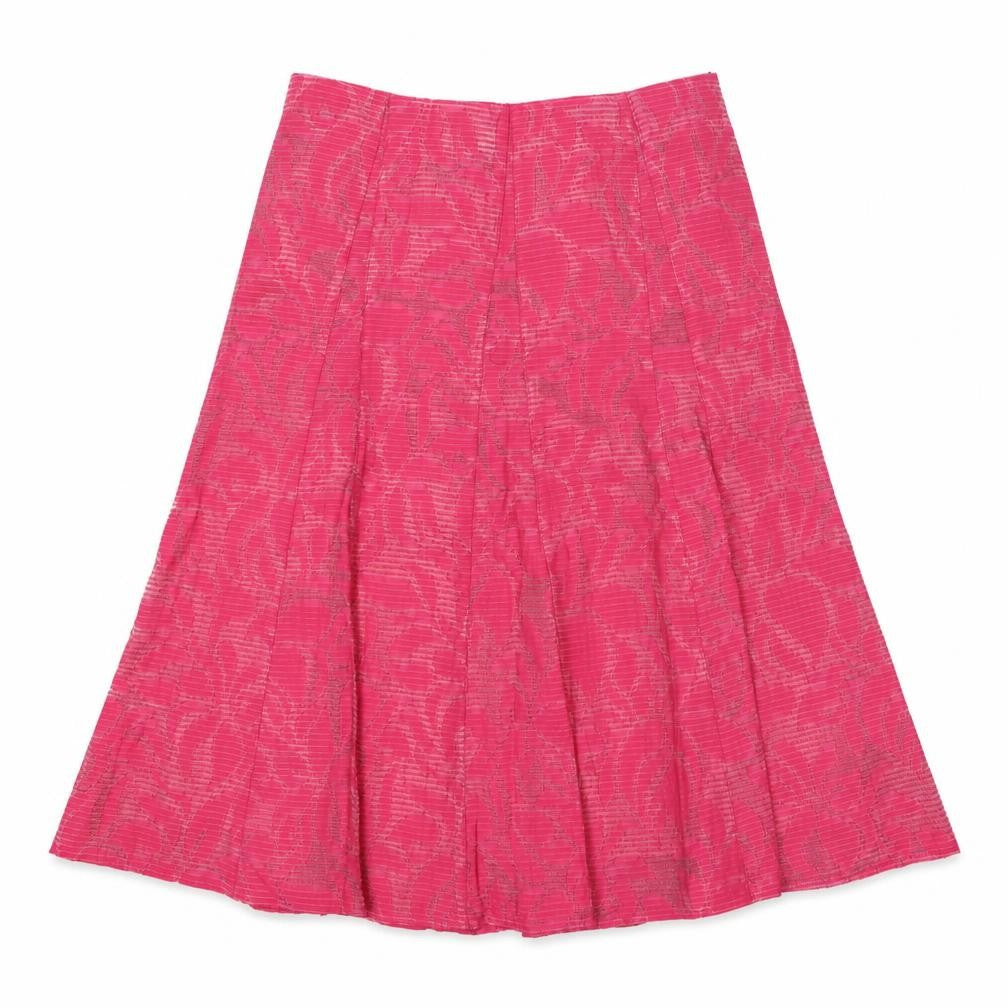 Classic Womens Pink Geometric Viscose Swing Skirt Size 12 Zip