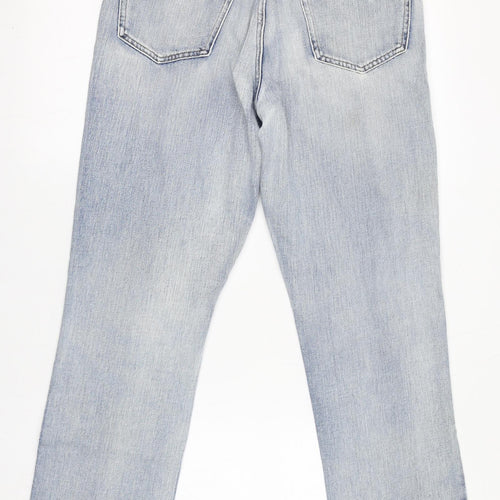River Island Womens Blue Cotton Straight Jeans Size 12 L30 in Regular Zip