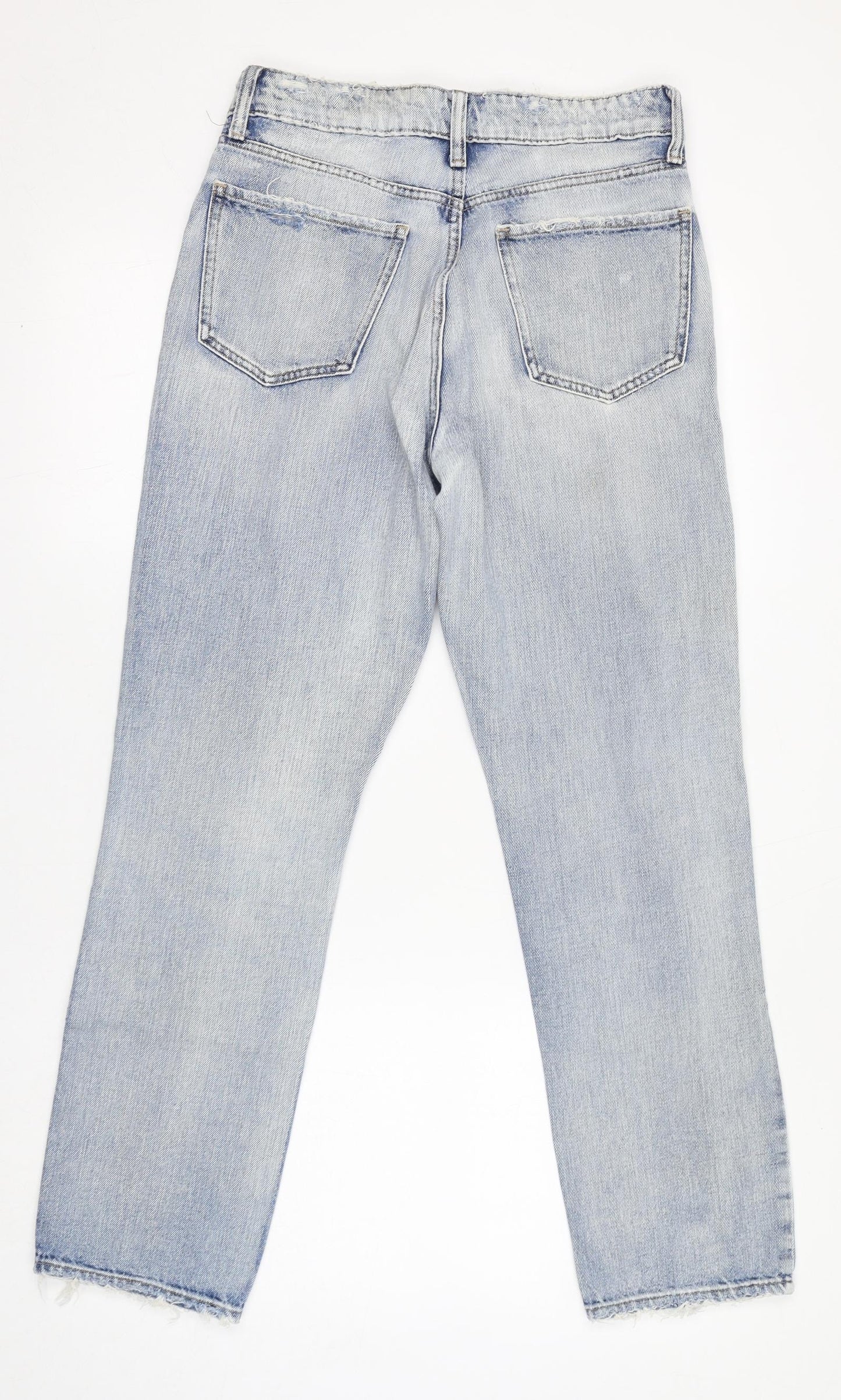 River Island Womens Blue Cotton Straight Jeans Size 12 L30 in Regular Zip