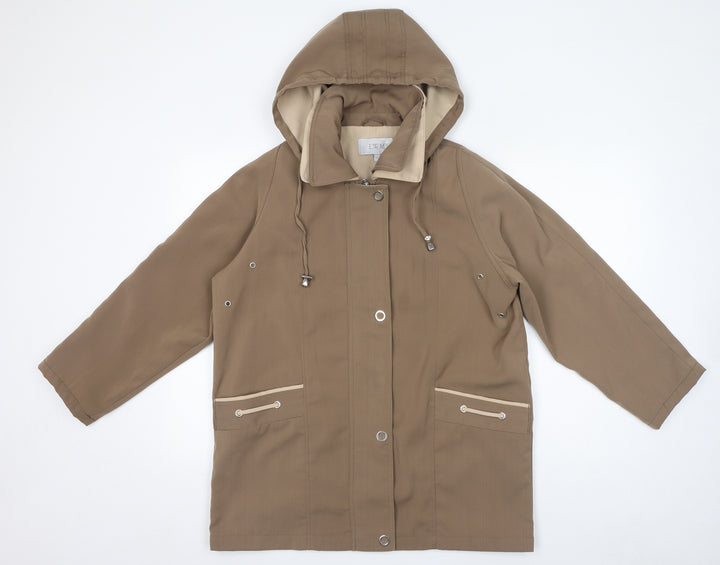 EWM Womens Beige Jacket Size 14 Zip