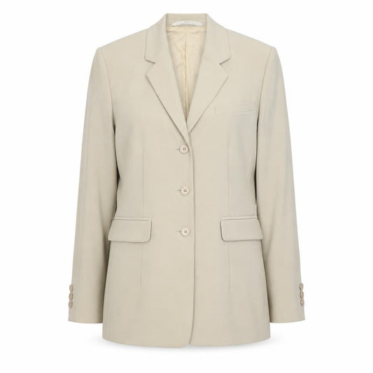 Front view of St Michael women’s ivory jacket blazer, size UK 12, button