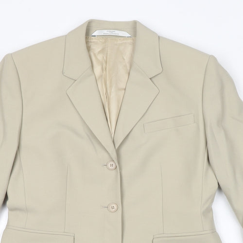 St Michael Womens Ivory Jacket Blazer Size 12 Button