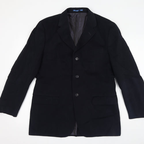 Marks and Spencer Mens Blue Cotton Jacket Suit Jacket Size 40 Regular