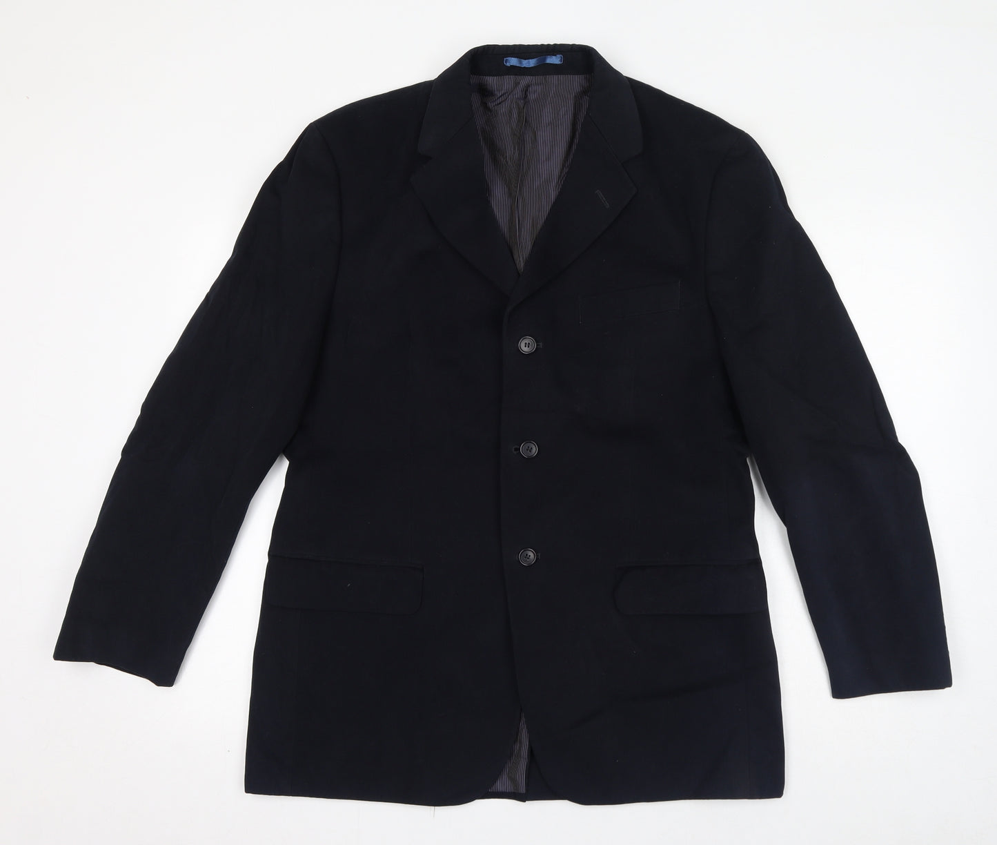 Marks and Spencer Mens Blue Cotton Jacket Suit Jacket Size 40 Regular