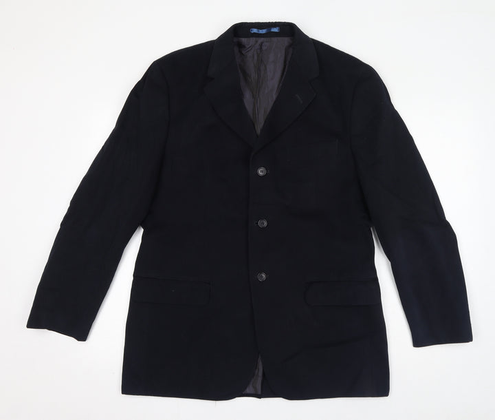 Marks and Spencer Mens Blue Cotton Jacket Suit Jacket Size 40 Regular