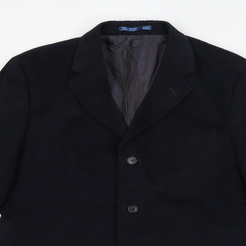 Marks and Spencer Mens Blue Cotton Jacket Suit Jacket Size 40 Regular