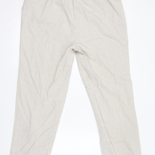 Marks and Spencer Womens Ivory Polyester Trousers Size 18 L28 in Regular