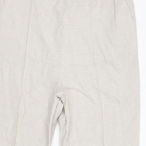 Marks and Spencer Womens Ivory Polyester Trousers Size 18 L28 in Regular