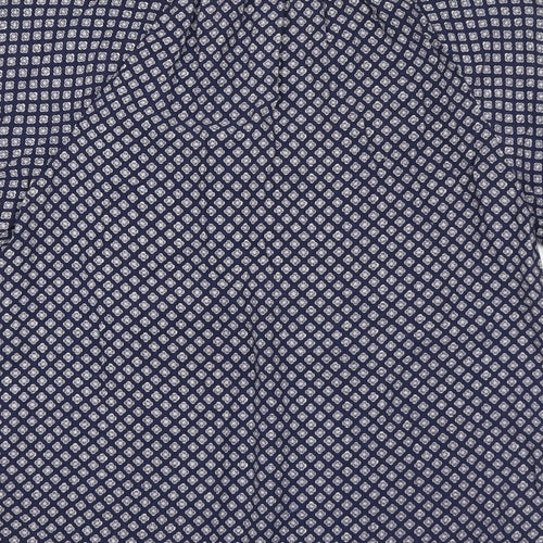 Sonoma Womens Blue Geometric Viscose Basic Blouse Size XS V-Neck