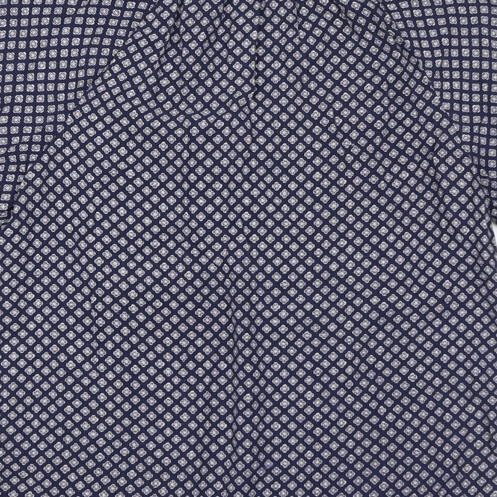 Sonoma Womens Blue Geometric Viscose Basic Blouse Size XS V-Neck