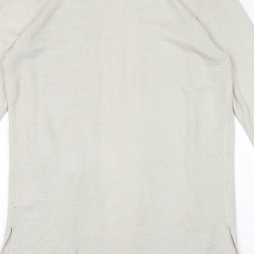 House of Fraser Womens Ivory Round Neck Acrylic Cardigan Jumper Size S
