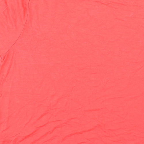 Very Womens Red Viscose Basic T-Shirt Size 12 Boat Neck