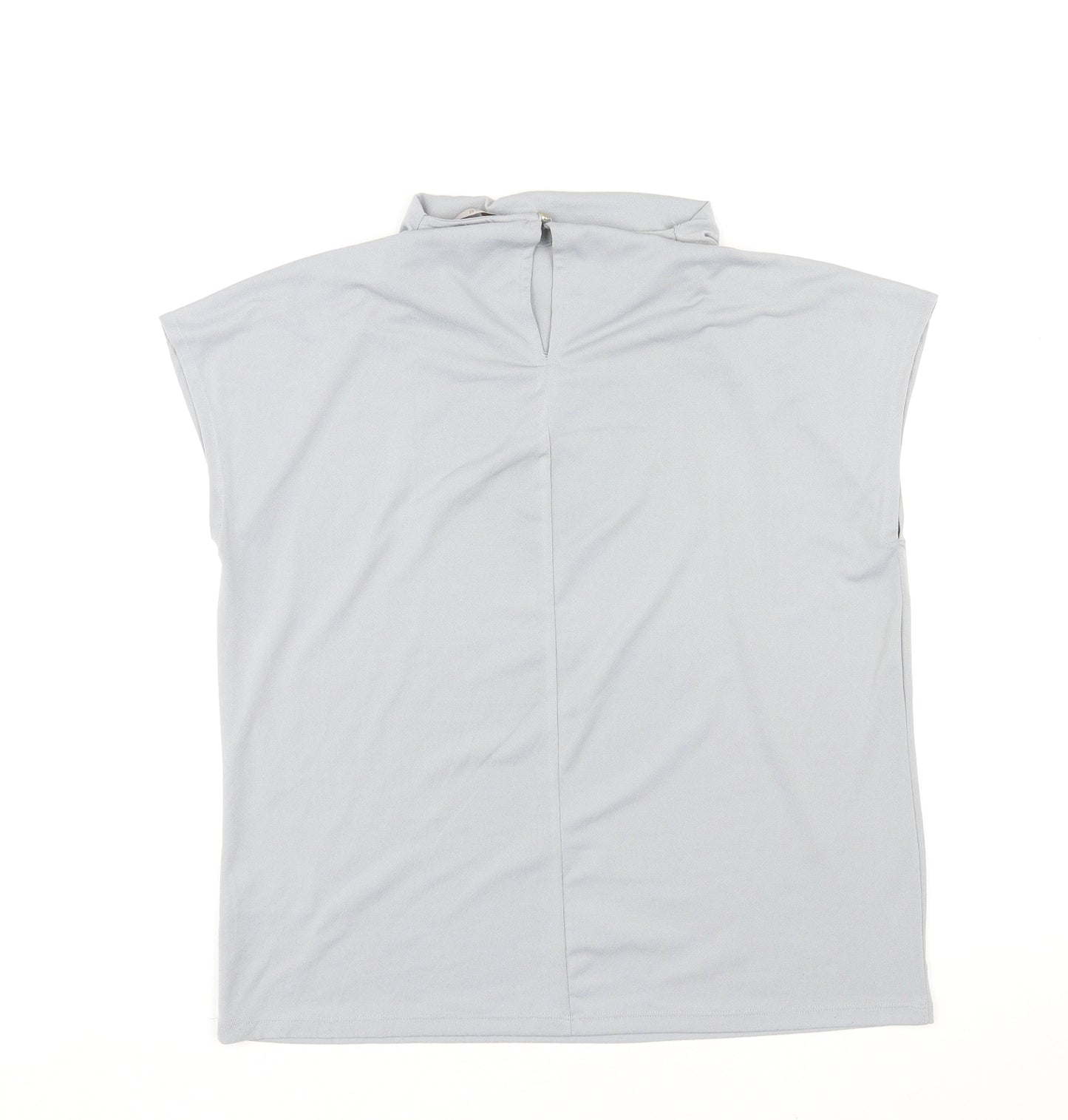 H&M Womens Grey Polyester Basic Tank Size M Mock Neck