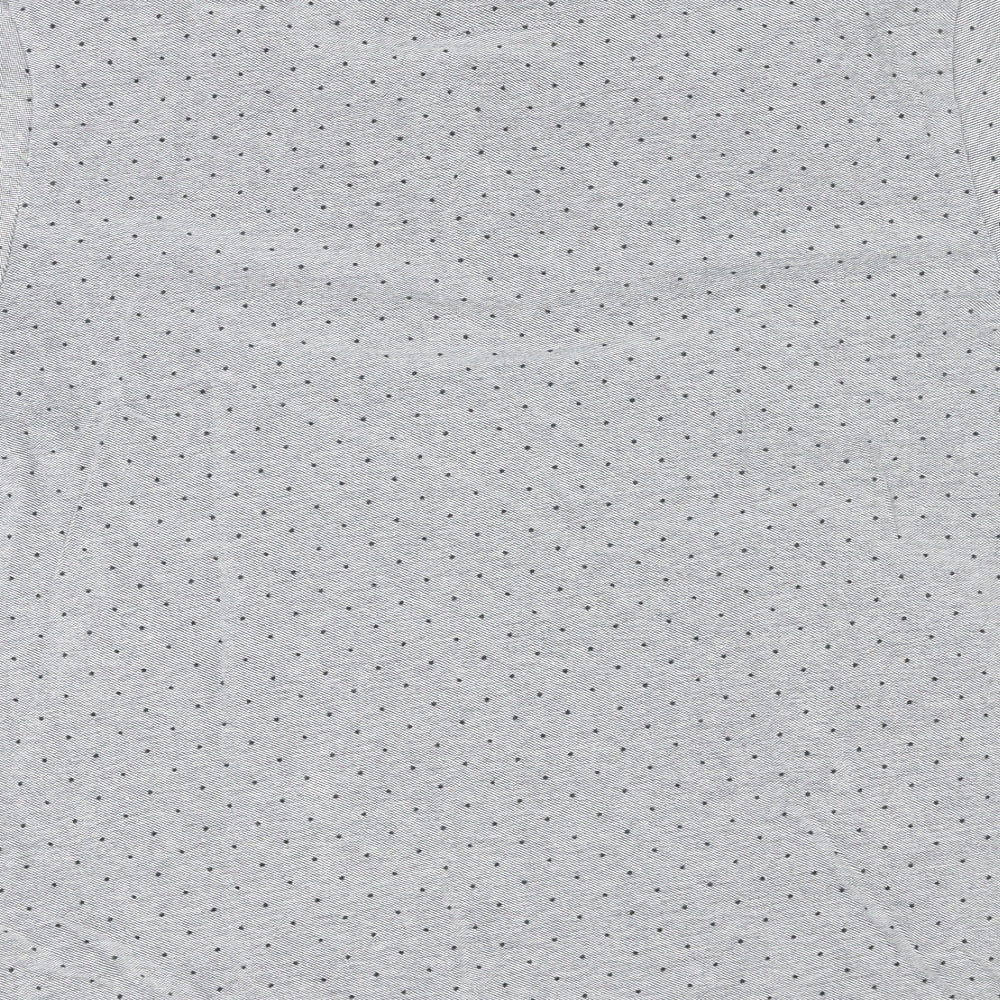 Superdry Mens Grey Spotted Polyester Polo Size XL Collared Pullover