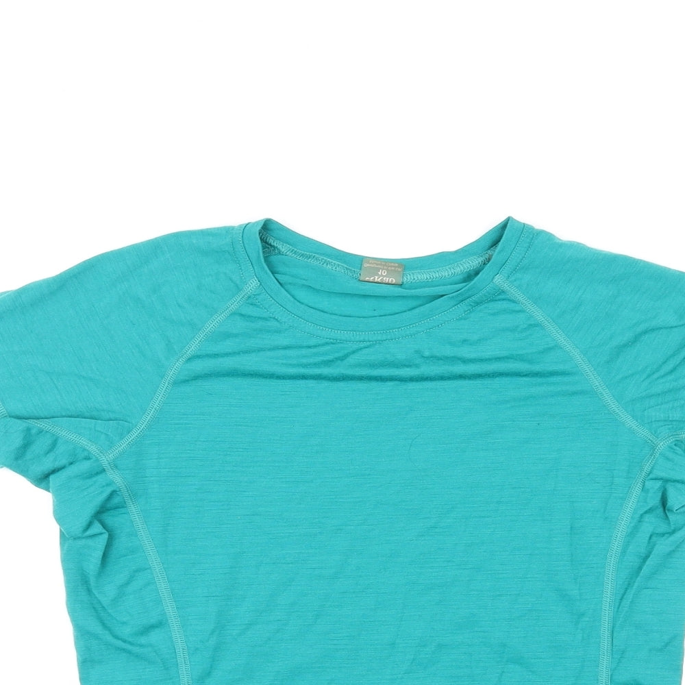 RAB Womens Green Wool Basic T-Shirt Size 10 Round Neck Pullover
