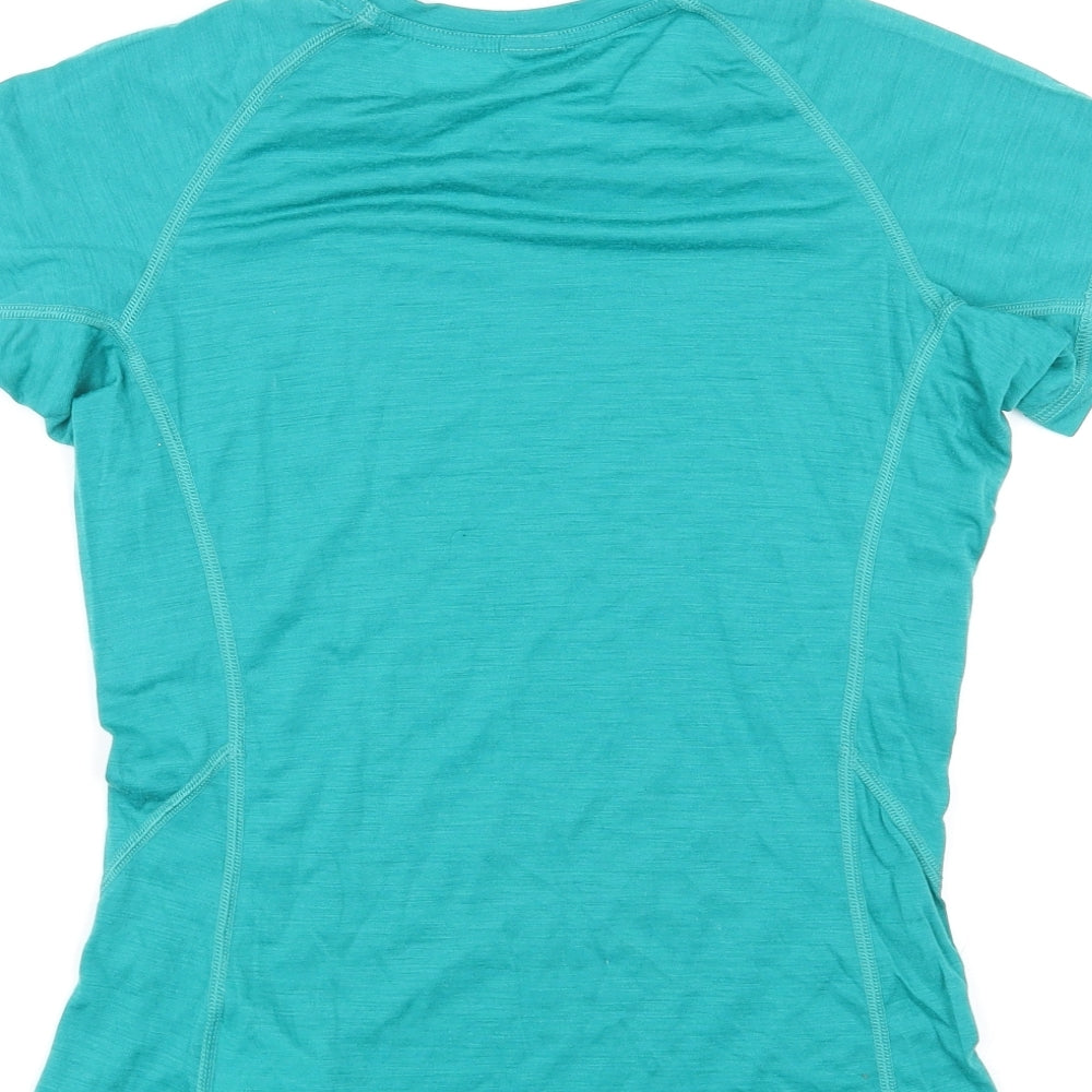 RAB Womens Green Wool Basic T-Shirt Size 10 Round Neck Pullover