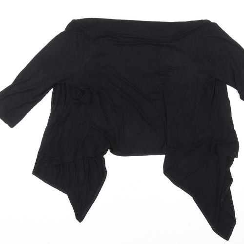 C.M.D Womens Black V-Neck Viscose Cardigan Jumper Size L