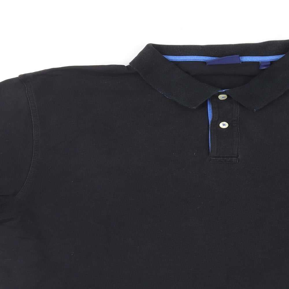 GANT Mens Black Cotton Polo Size 3XL Collared Pullover