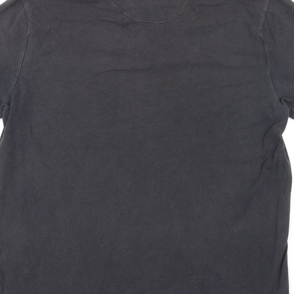 Gap Mens Black Cotton Polo Size L Collared Button